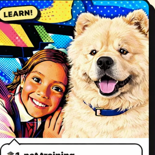 Service: 1-pet training with a cream chow chow